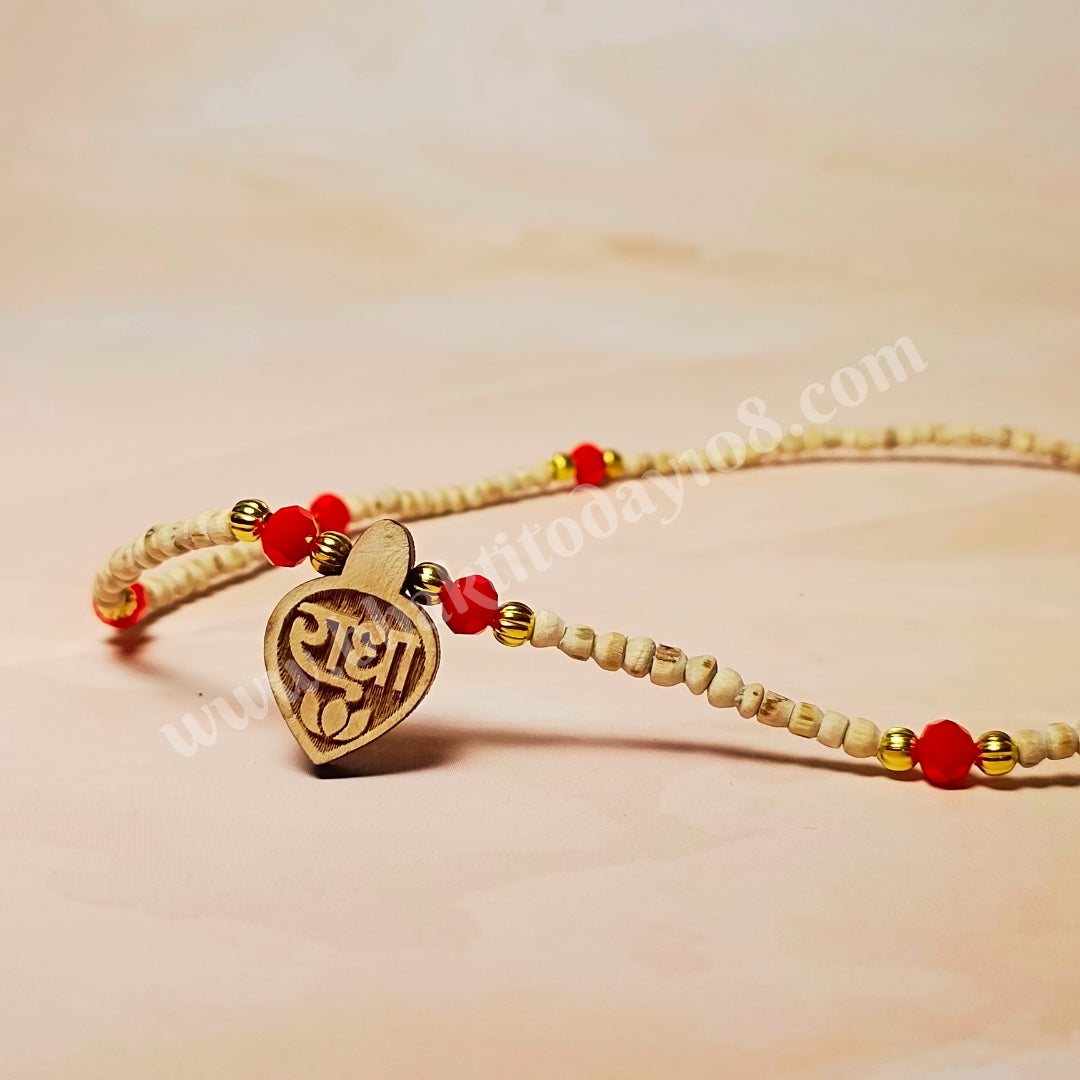 Red and Golden Beads Pure Tulasi mala