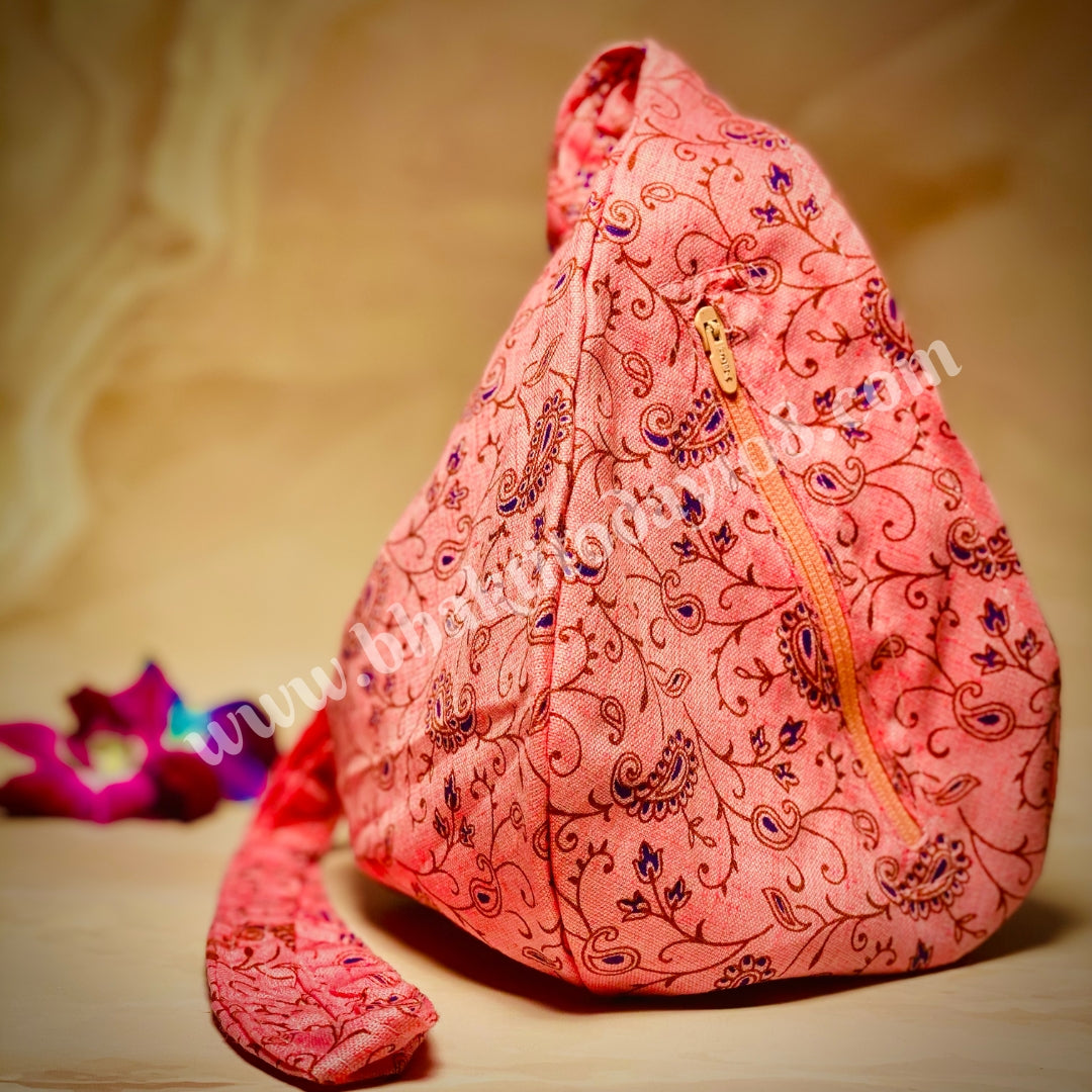 Pure Cotton Printed Japa Bead Bag – Handcrafted, Eco-Friendly, Perfect for Tulsi & Neem Mala | Buy Online at BhaktiToday108.com
