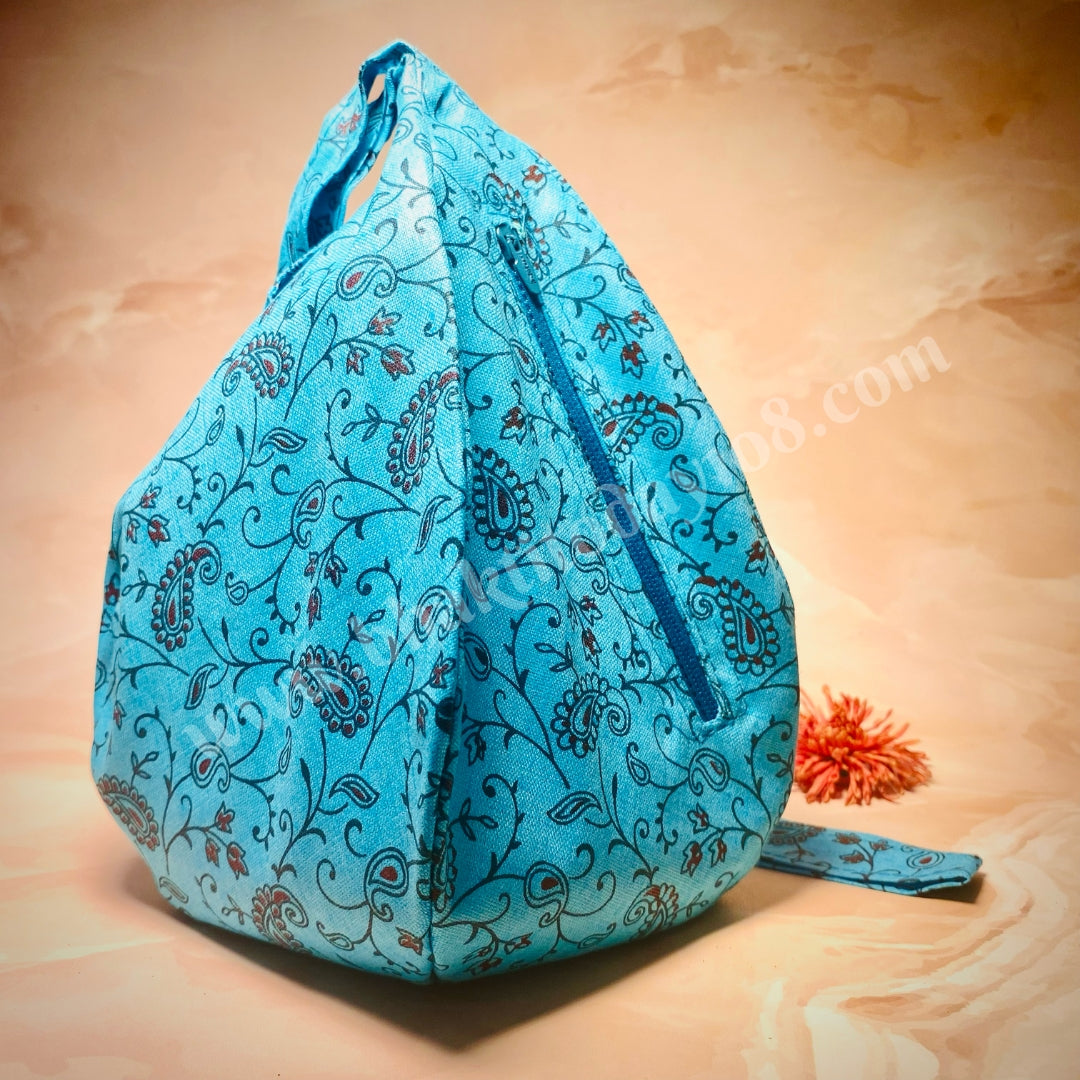Pure Cotton Printed Japa Bead Bag – Handcrafted, Eco-Friendly, Perfect for Tulsi & Neem Mala | Buy Online at BhaktiToday108.com