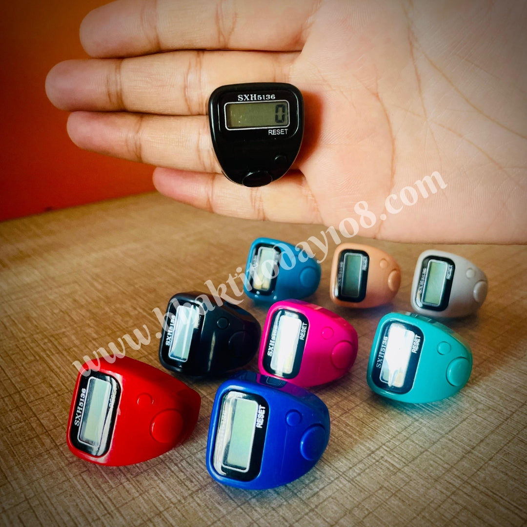 Digital finger tally counter for japa and meditation with adjustable strap and LED display
