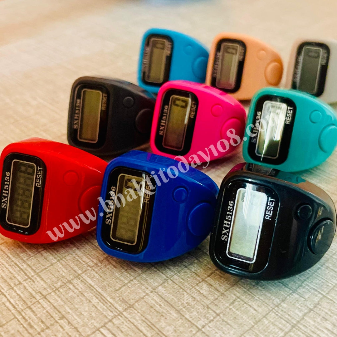 Digital finger tally counter for japa and meditation with adjustable strap and LED display