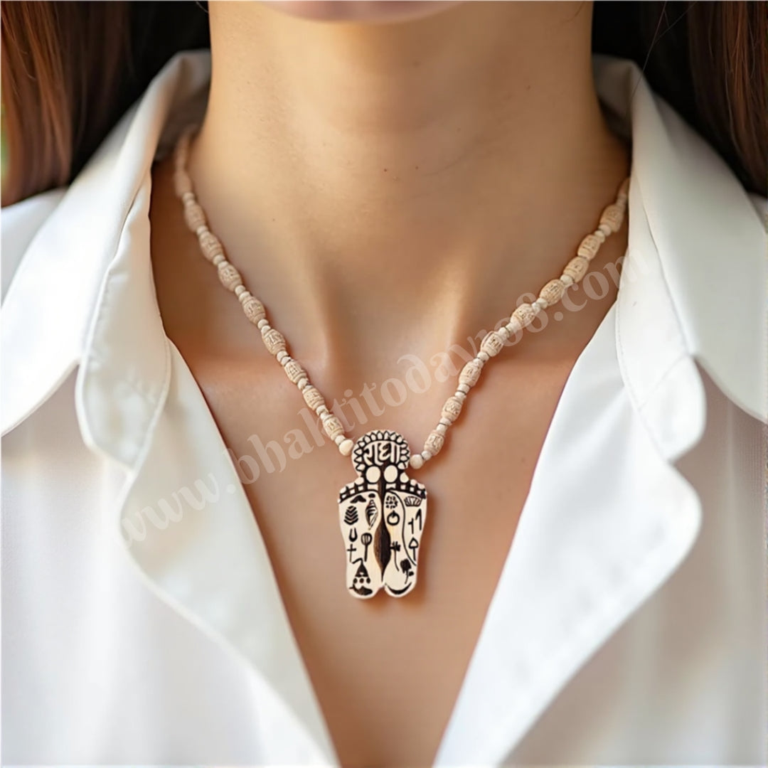 Radharani Charan Locket Pure Tulsi Mala