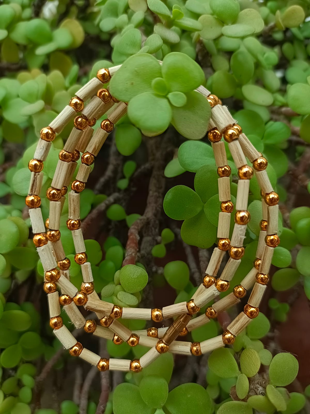 2 Round Tulasi Kanthi Mala (Golden Beads)
