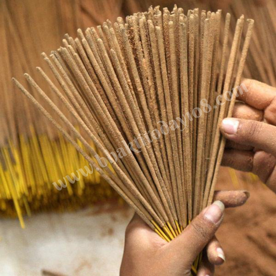 Pure Sandal/Chandan Agarbatti – aromatic incense sticks made from natural sandalwood, perfect for puja, meditation, and creating a peaceful, divine atmosphere.