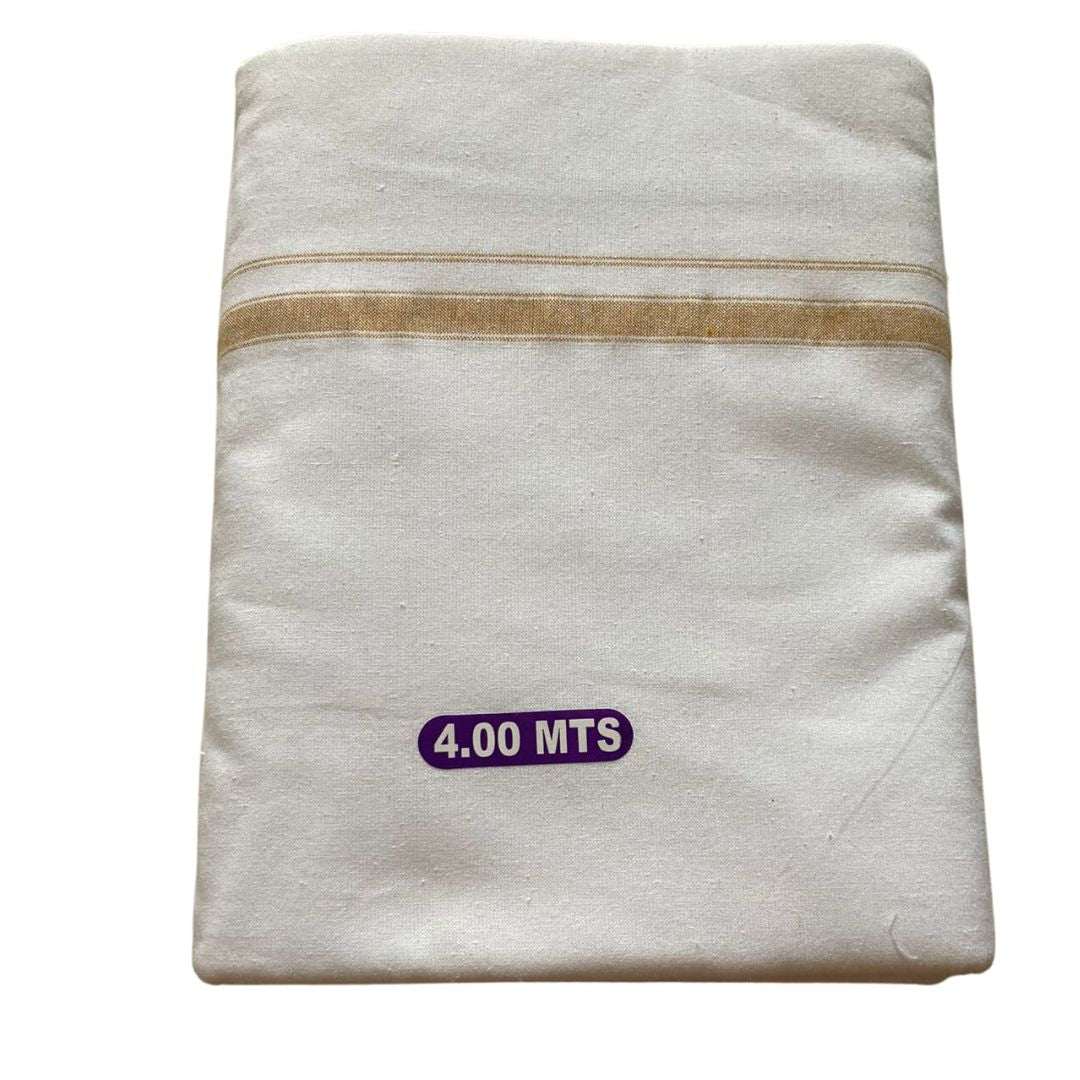 Traditional men's cotton dhoti made from soft, breathable fabric, featuring a simple and elegant design ideal for religious ceremonies, festivals, or everyday ethnic wear.