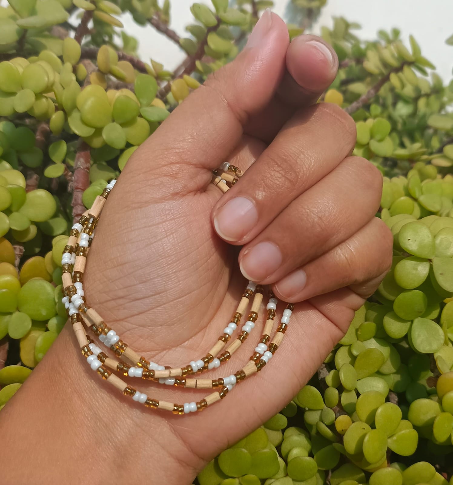 2 Round Tulasi Kanthi Mala (Golden Beads)