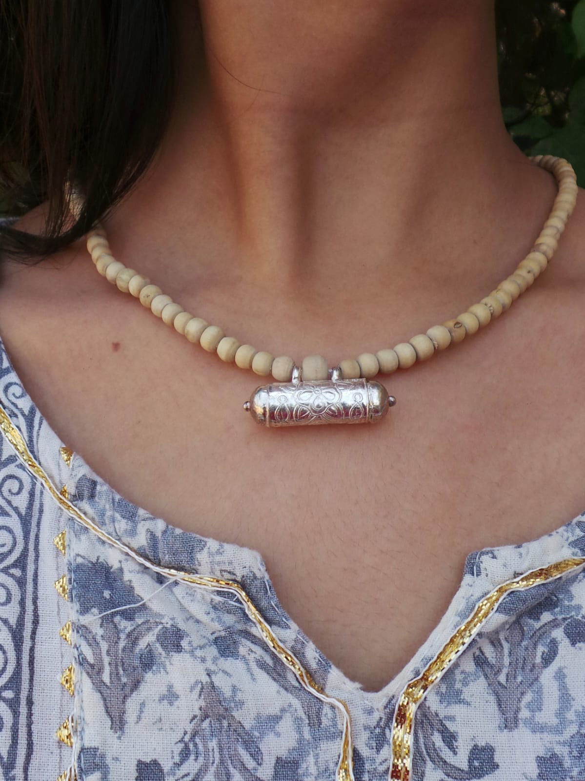 Mayapur Narasimha Tulsi Mala with Narasimha Kavach Locket – Handcrafted from pure Vrindavan Tulsi beads, offering divine protection and spiritual strength.